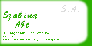 szabina abt business card